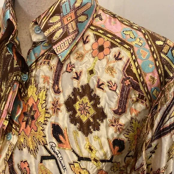 NWT Roberto Cavalli 100% silk blouse, S - Picture 7 of 14
